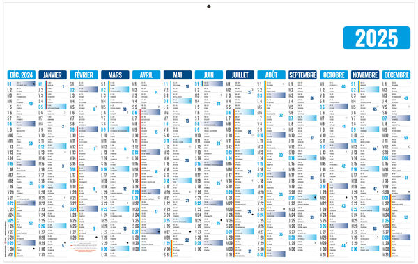 Calendrier personnalisé ecomax bleu 2025