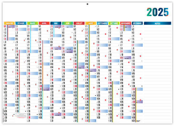 Calendrier personnalisé XXL effaçable basique 2025