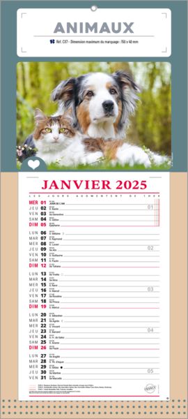 Calendrier publicitaire bloc animaux, Nos animaux Préférés