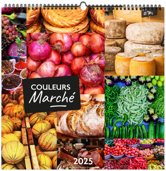 Calendrier publicitaire couleurs marché 2025