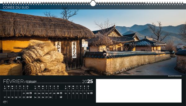 Calendrier publicitaire feuillets grand angle, Grand-angle
