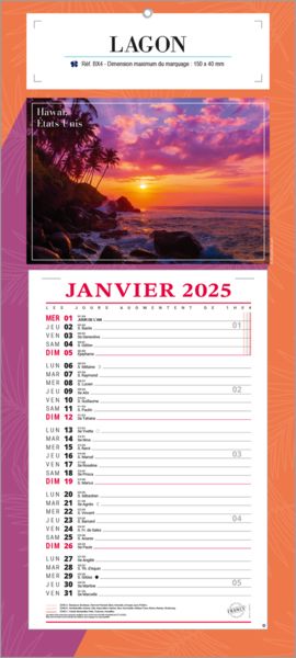 Calendrier publicitaire lagon, Aquablue