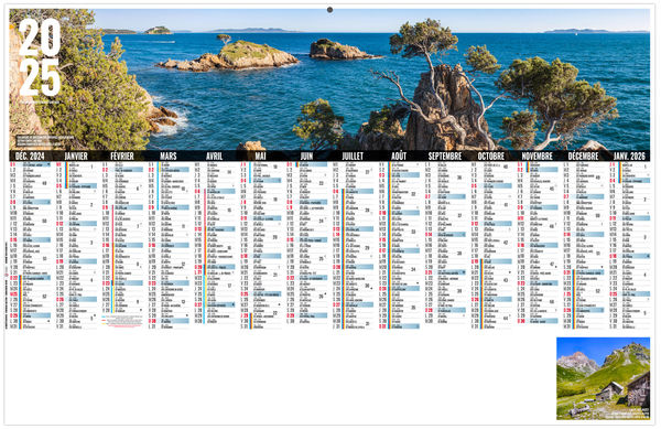 Calendrier publicitaire libre choix azuréen 2025