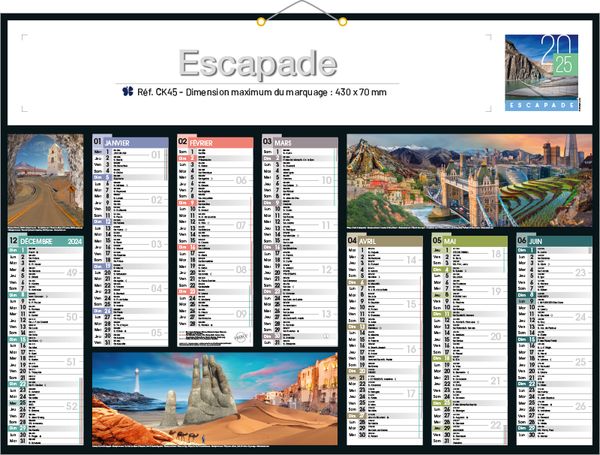 Calendrier publicitaire personnalisé escapade, Découverte