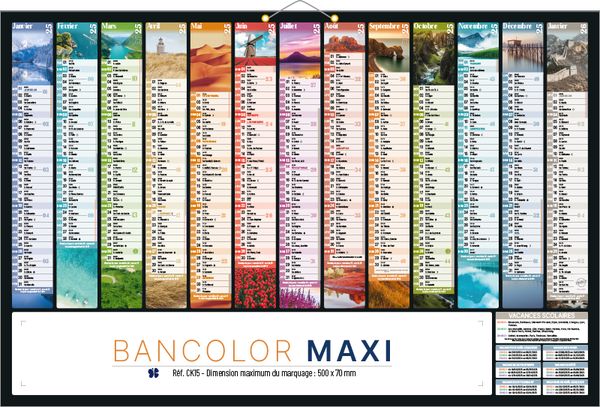 Calendrier publicitaire personnalisé, Maxi Horizons