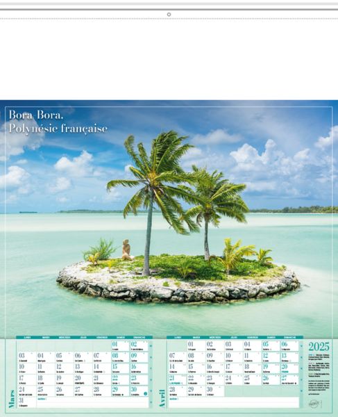 Calendrier publicitaire plage, Plages du monde