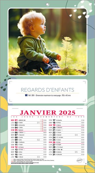 Calendrier publicitaires enfants,Regards d'Enfants