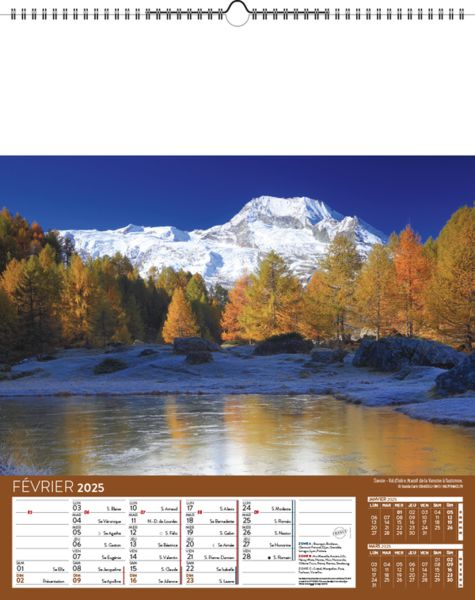 Calendriers publicitaires feuillets France, Calendrier Pays de France