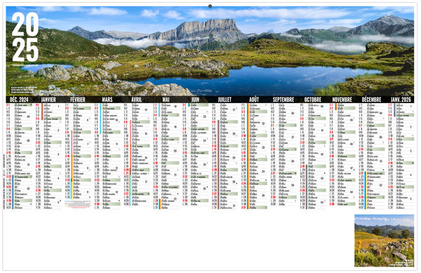 Calendrier entreprise libre choix auvergnat 2025