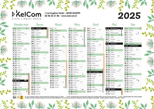 Printemps - Calendrier Personnalisé