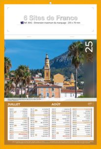 Bloc calendrier publicitaire, Sites de France 2
