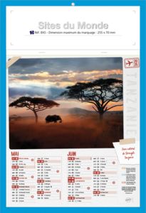 Bloc calendrier publicitaire illustré, Sites du Monde 1