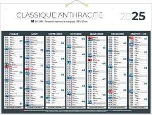 Calendrier bancaire, Classique Couleurs 7
