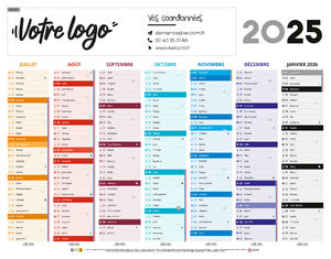 Calendrier bancaire personnalisé 1
