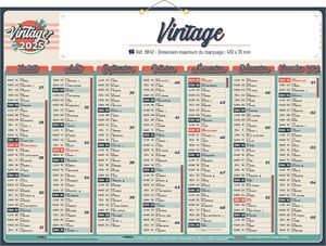 Calendrier bancaire publicitaire décoratif, Vintage 1