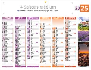 Calendrier bancaire publicitaire moyen 4 saisons, Medium Les 4 Saisons 1