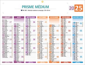 Calendrier bancaires publicitaires de couleur , Medium Prismabanque 1