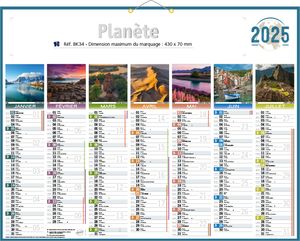 Calendrier banque publicitaire planète, Planète