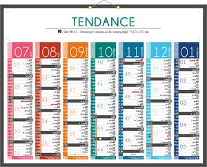 Calendrier de banque publicitaire à personnaliser, Tendance 1
