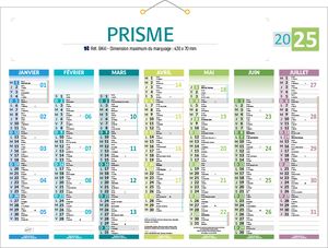 Calendrier de banque publicitaire qualité, Prismabanque