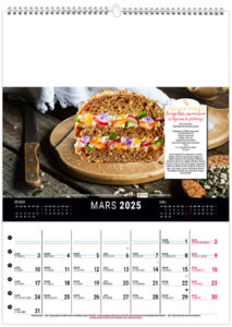 Calendrier mural couleurs cuisine 2025 2