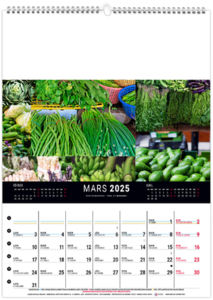 Calendrier mural couleurs marché 2025 2