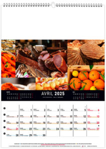 Calendrier mural couleurs marché 2025 3