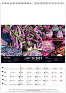 Calendrier mural couleurs marché 2025