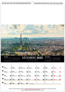 Calendrier mural mégalopolis 2025 11