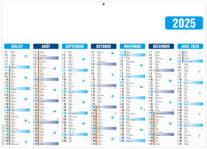 Calendrier personnalisable  gameco bleu 2025 2