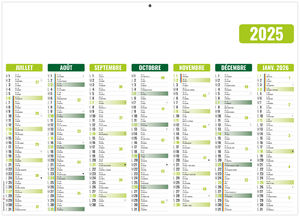 Calendrier personnalisable gameco vert 2025 2