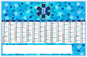 Calendrier personnalisé croix bleue 2025