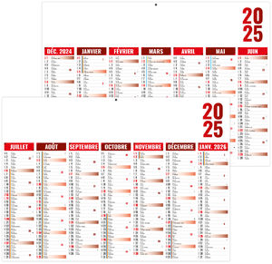 Calendrier personnalisé florentin rouge 2025