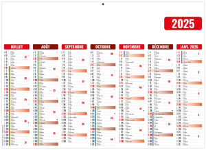 Calendrier personnalisé gameco rouge 2025 2