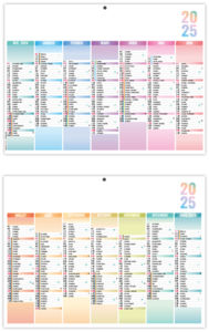 Calendrier personnalisé  pastel 2025 2