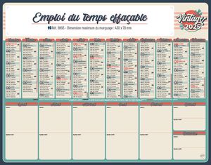 Calendrier planning publicitaire effaçable, Planning Effaçable