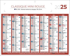Calendrier publicitaire , Classique Mini 2