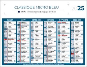 Calendrier publicitaire, Classique Micro 1