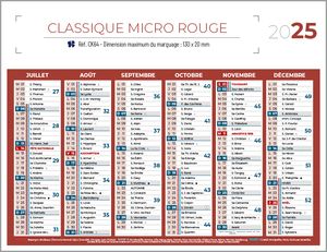 Calendrier publicitaire, Classique Micro 3