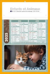 Calendrier publicitaire animaux, Enfants et animaux 1