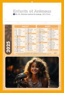 Calendrier publicitaire animaux, Enfants et animaux 2