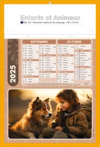 Calendrier publicitaire animaux, Enfants et animaux 3