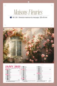 Calendrier publicitaire fleur, Maisons Fleurs 1