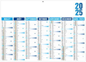 Calendrier publicitaire florentin bleu 2025 2