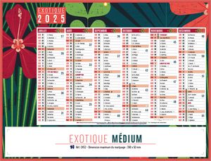 Calendrier publicitaire nature, Medium Exotique 1
