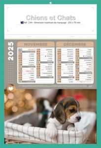 Calendriers publicitaires chats, Chiens et Chats 4