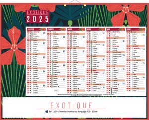 Calendriers publicitaires paysages, Exotique