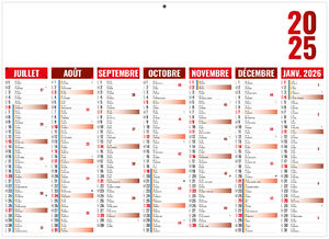 Calendrier entreprise florentin rouge 2025 2