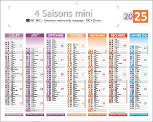 Minis calendriers publicitaires, Mini Les 4 Saisons 1
