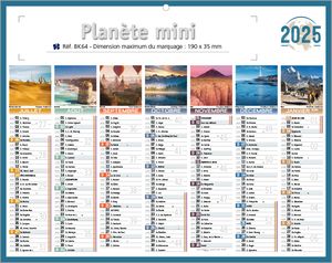 Petit calendrier publicitaire, Mini Planète 1